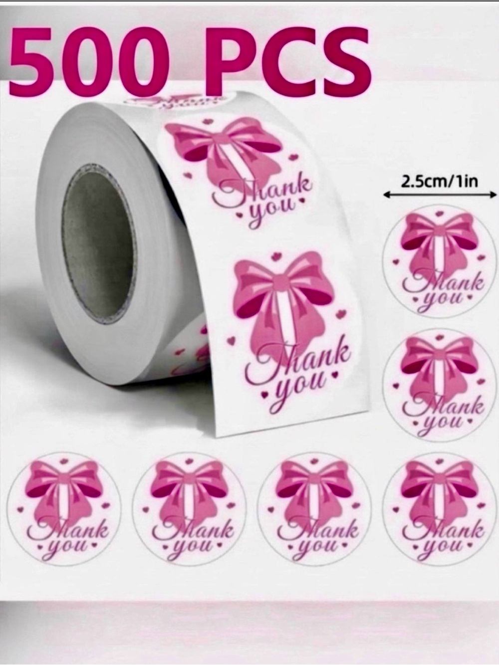 575pc Bundle: 25 Large Poly Mailers, 25 Cello Bags, 25 Cards & 500 Stickers - Picture 5 of 6